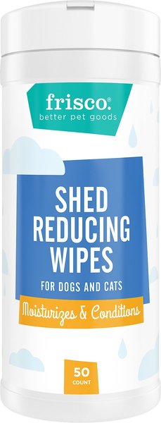 Frisco Shed Reducing Waterless Grooming Wipes for Dogs and Cats， 50 count