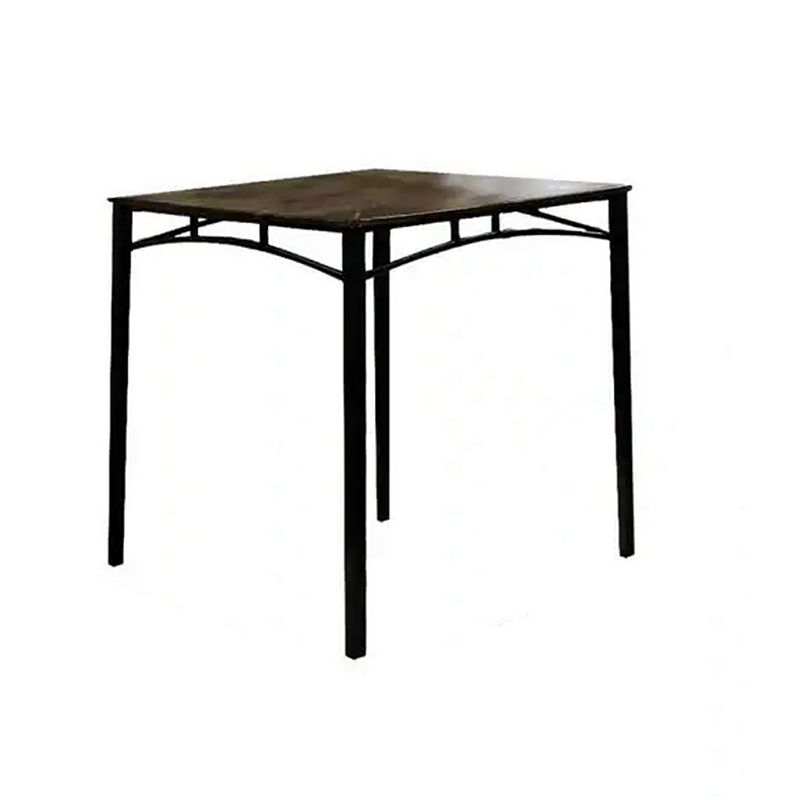 5 Piece Metal And Wood Counter Height Table Set In Antique Brown