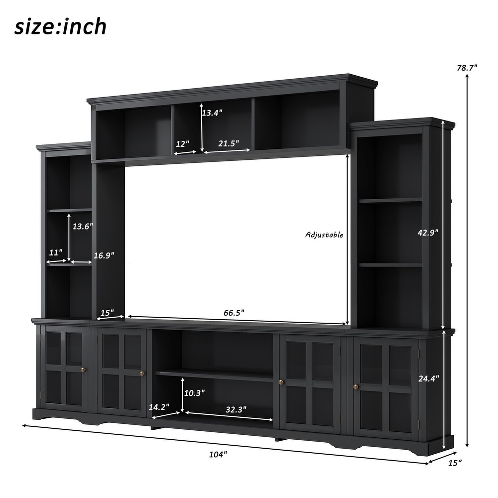 TV Stand Entertainment Units Bookshelf with 66\