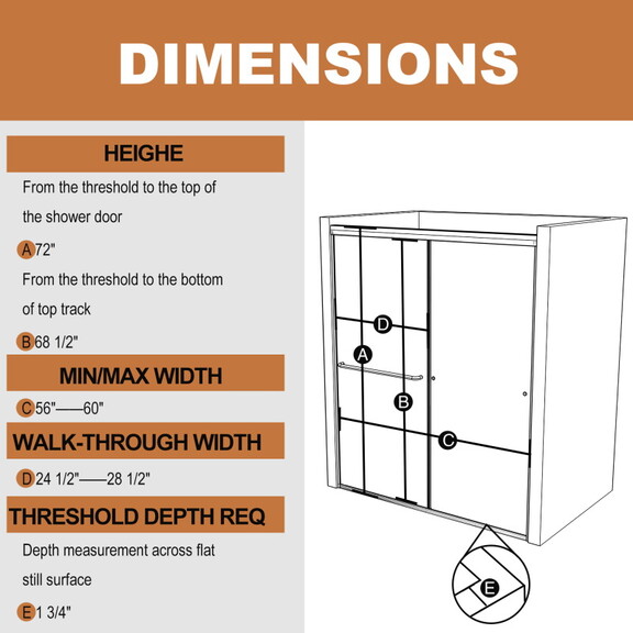 60 in. x 72 in. Traditional Sliding Shower Door in...