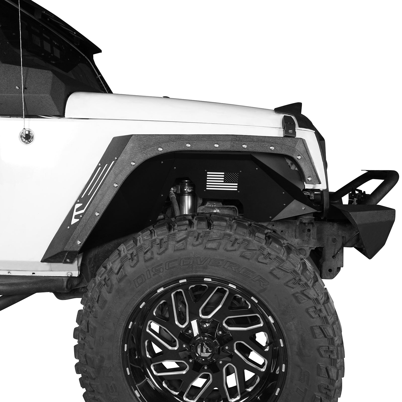 Hooke Road Fit 2007-2018 Jeep Wrangler JK Front Inner Fender Liner Flares