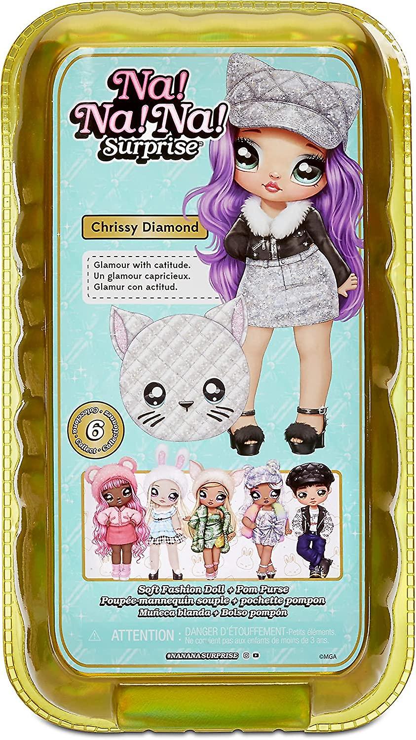 Na! Na! Na! Surprise 2in1 Pom Doll Glam Series 1 Chrissy Diamond Doll 19cm