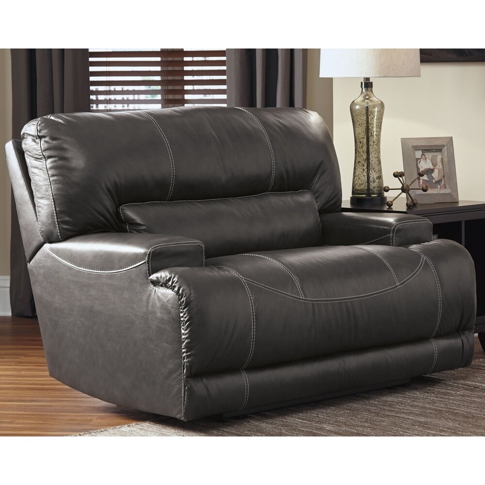 McCaskill Contemporary Wide Seat Power Recliner Gray