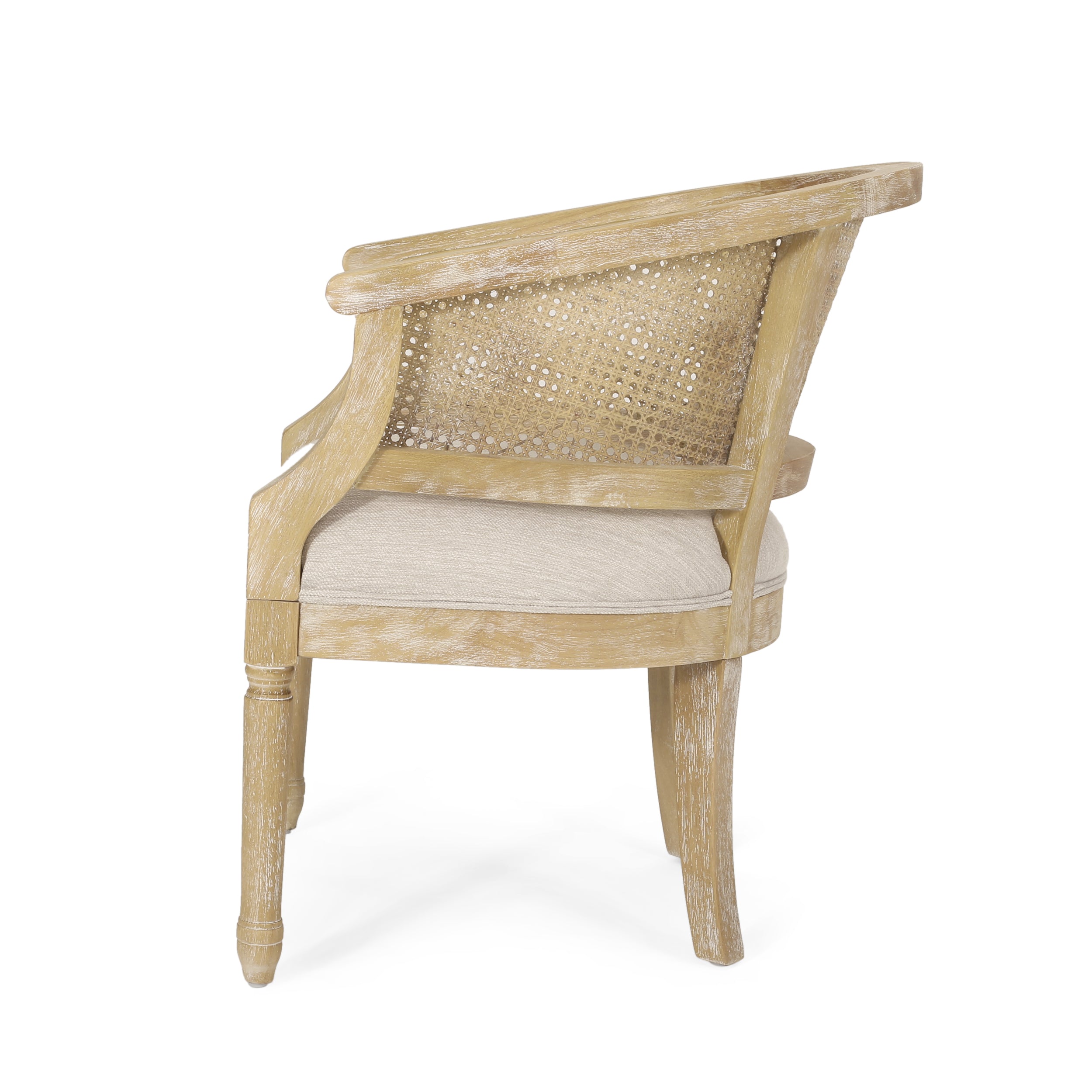 Velie French Country Wood and Cane Accent Chairs, Set of 2