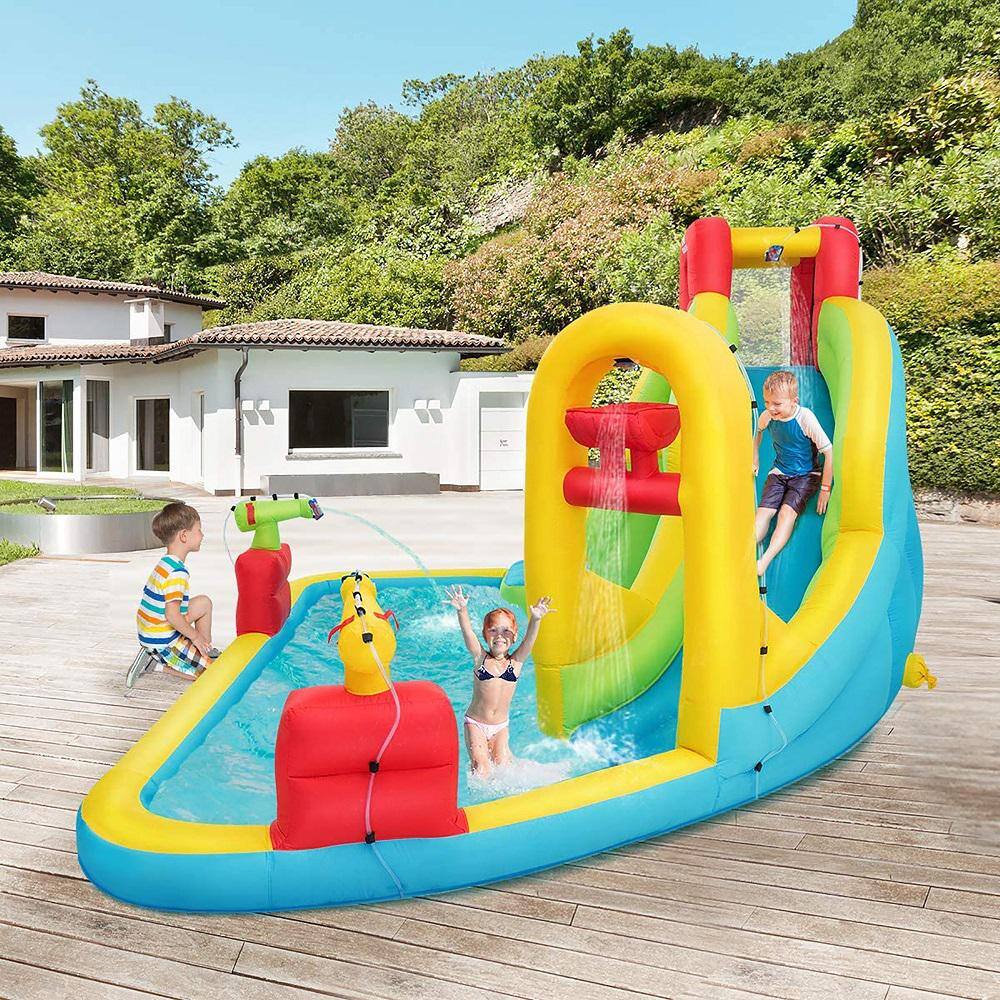 Costway 480-Watt Inflatable Water Slide Kids Bounce House with Blower OP70147