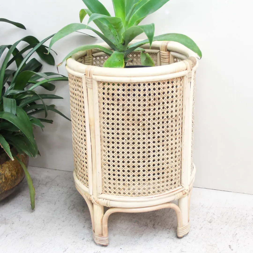 Wholesale New  for 2023 Natural Handmade Eco friendly Rattan Planter for Home garden Garden supplies made in Vietnam