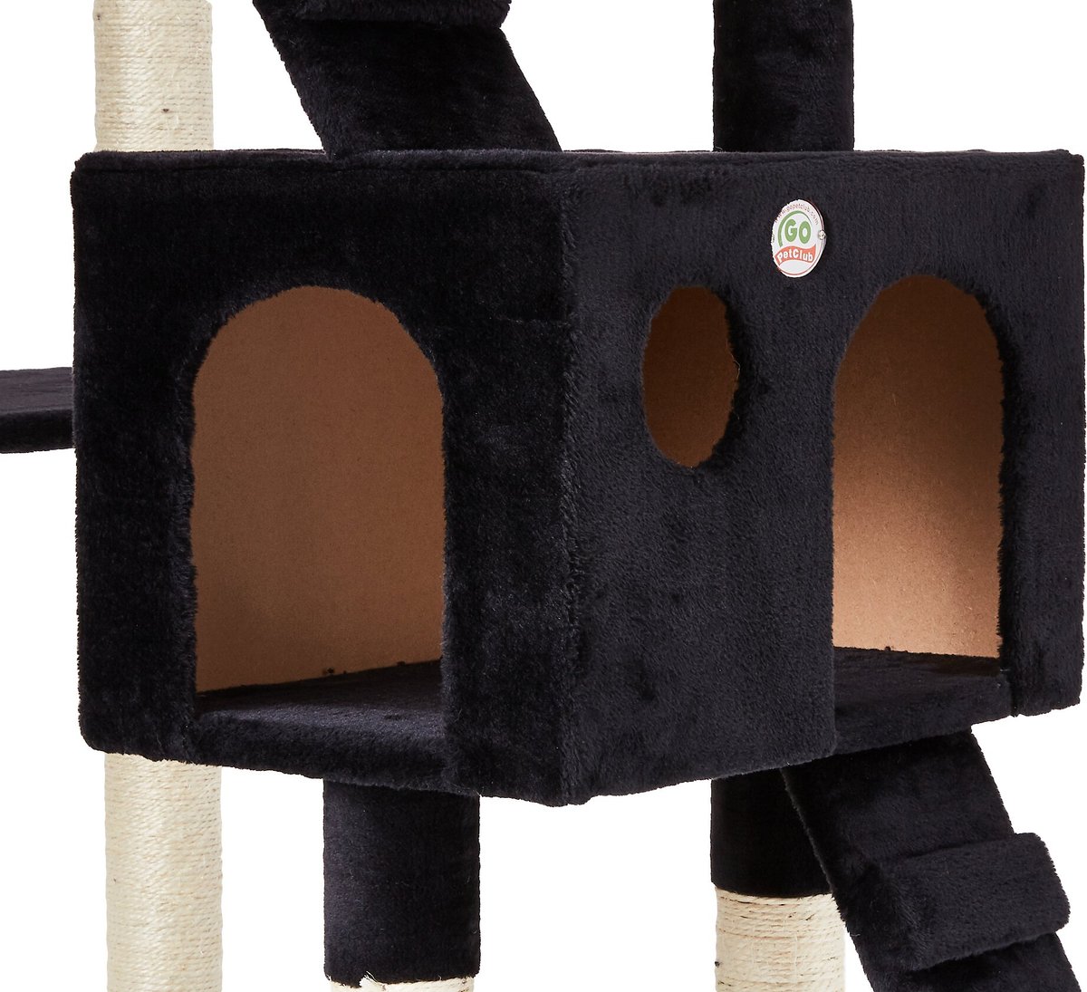 Go Pet Club 72-in Faux Fur Cat Tree and Condo (Black)