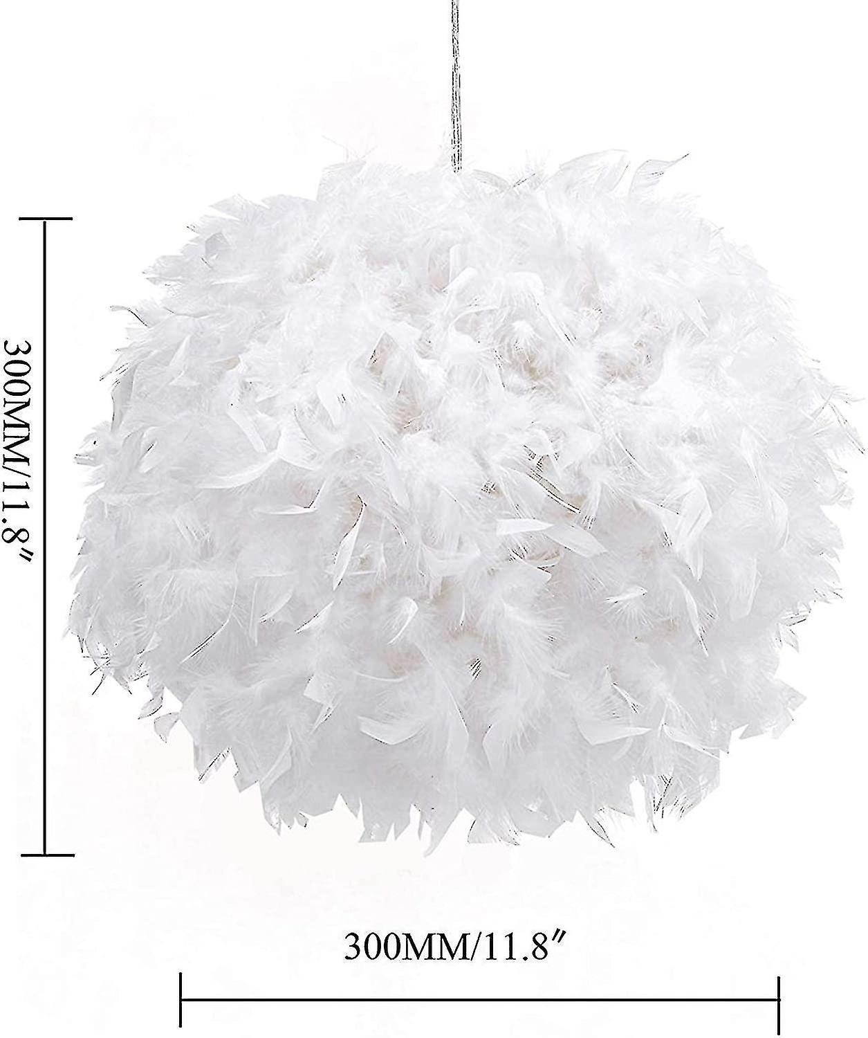 White Feather Ceiling Lampshade Pendant Non-electric Shade Shade Reducing Ring Pendant