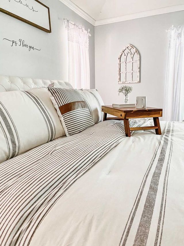 Farmhouse Stripe Cotton Reversible Comforter Set