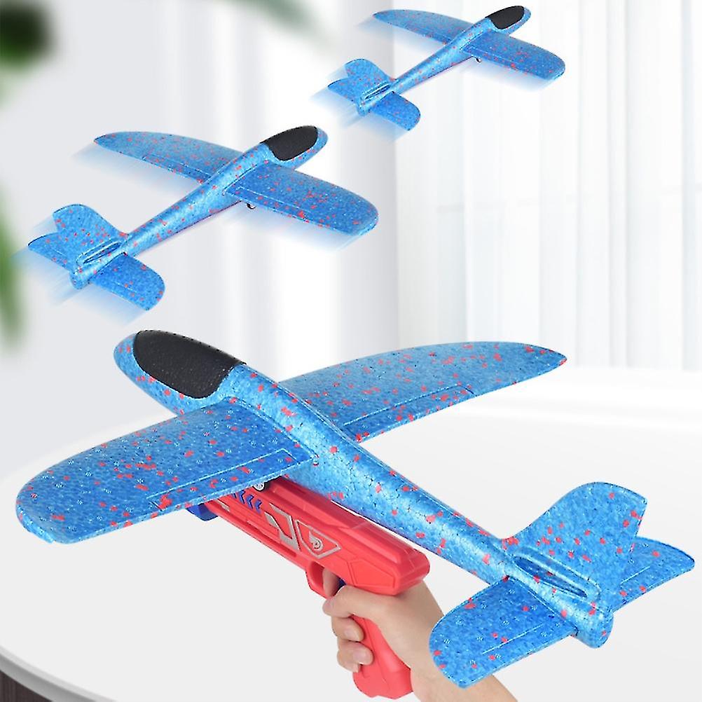 Foam Catapult Airplane Children Boy Outdoor Toy Hand Throwing Launcher Glider Model 1Set Bubble Catapult Plane Game Toy