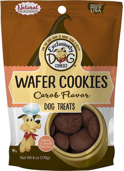 Exclusively Dog Wafer Cookies Carob Flavor Dog Treats