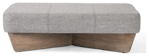 Flurin Large Ottoman Alcala Graphite   Transitional   Footstools And Ottomans   by Rustic Home Furniture Deco  Houzz