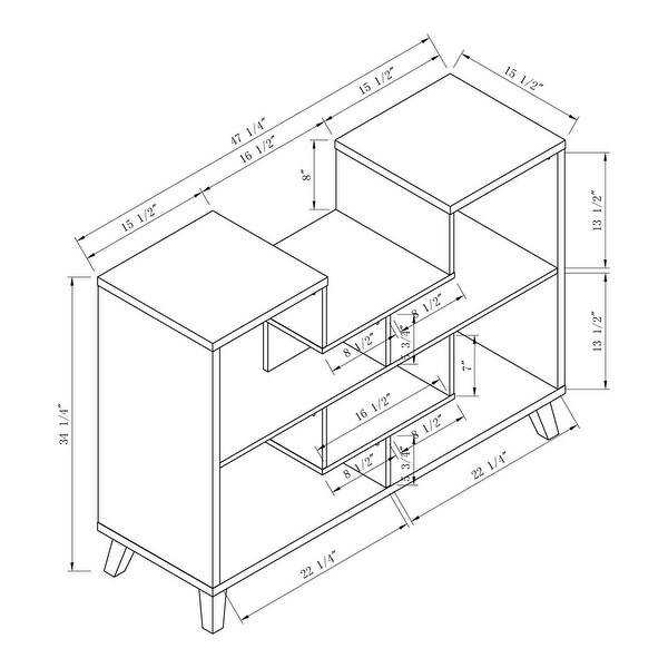 Furniture of America Austy Modern 47-inch 6-shelf Console Table