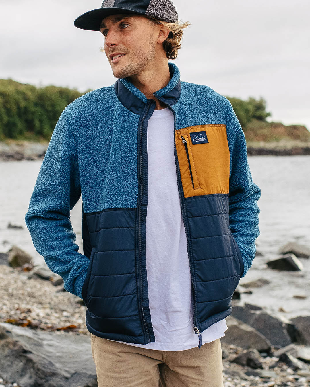 Born Explorer Recycled Polar-Lined Sherpa Fleece - Blue Steel