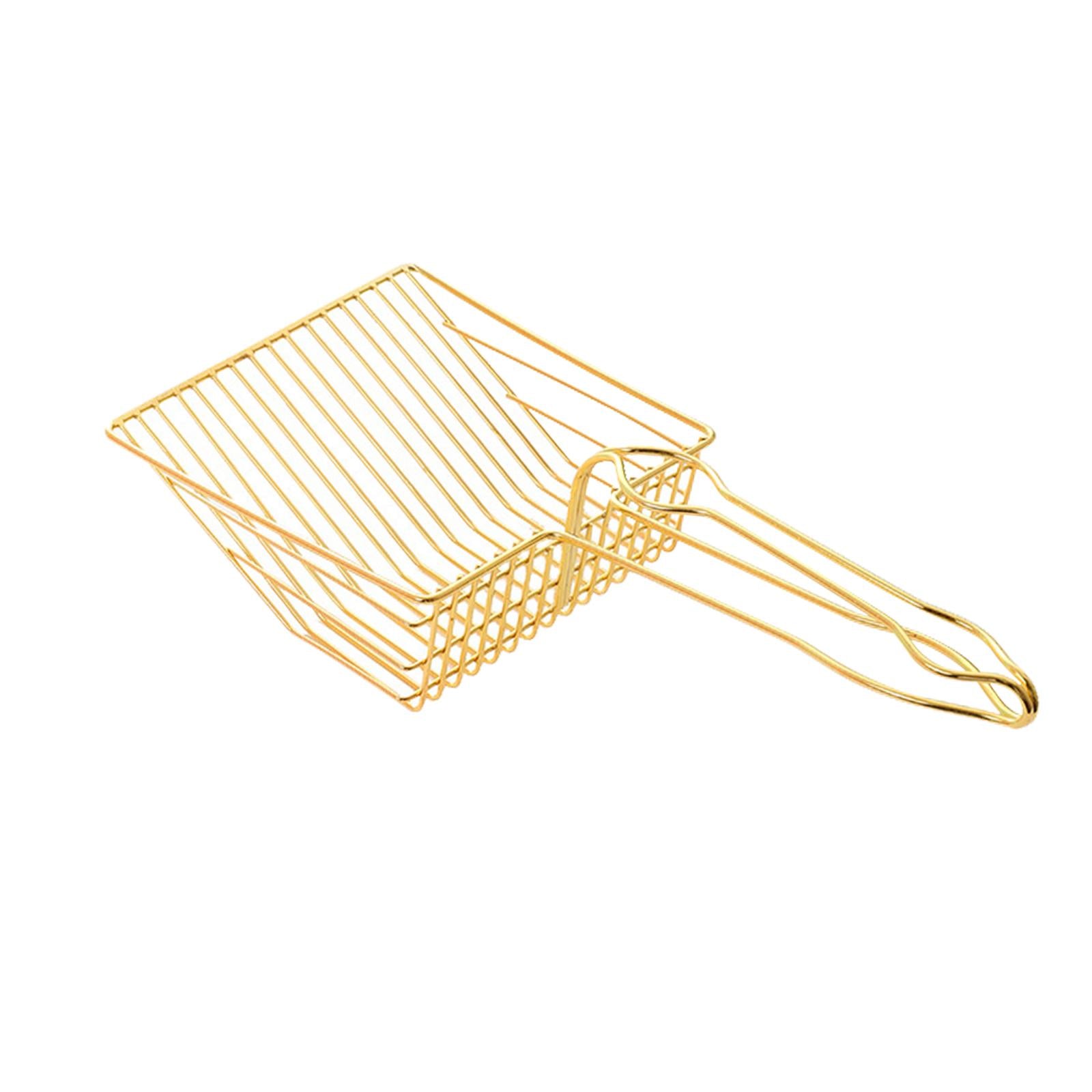 Cat Litter Sifter Shovel Golden with Long Cleaner Tool Cleaning