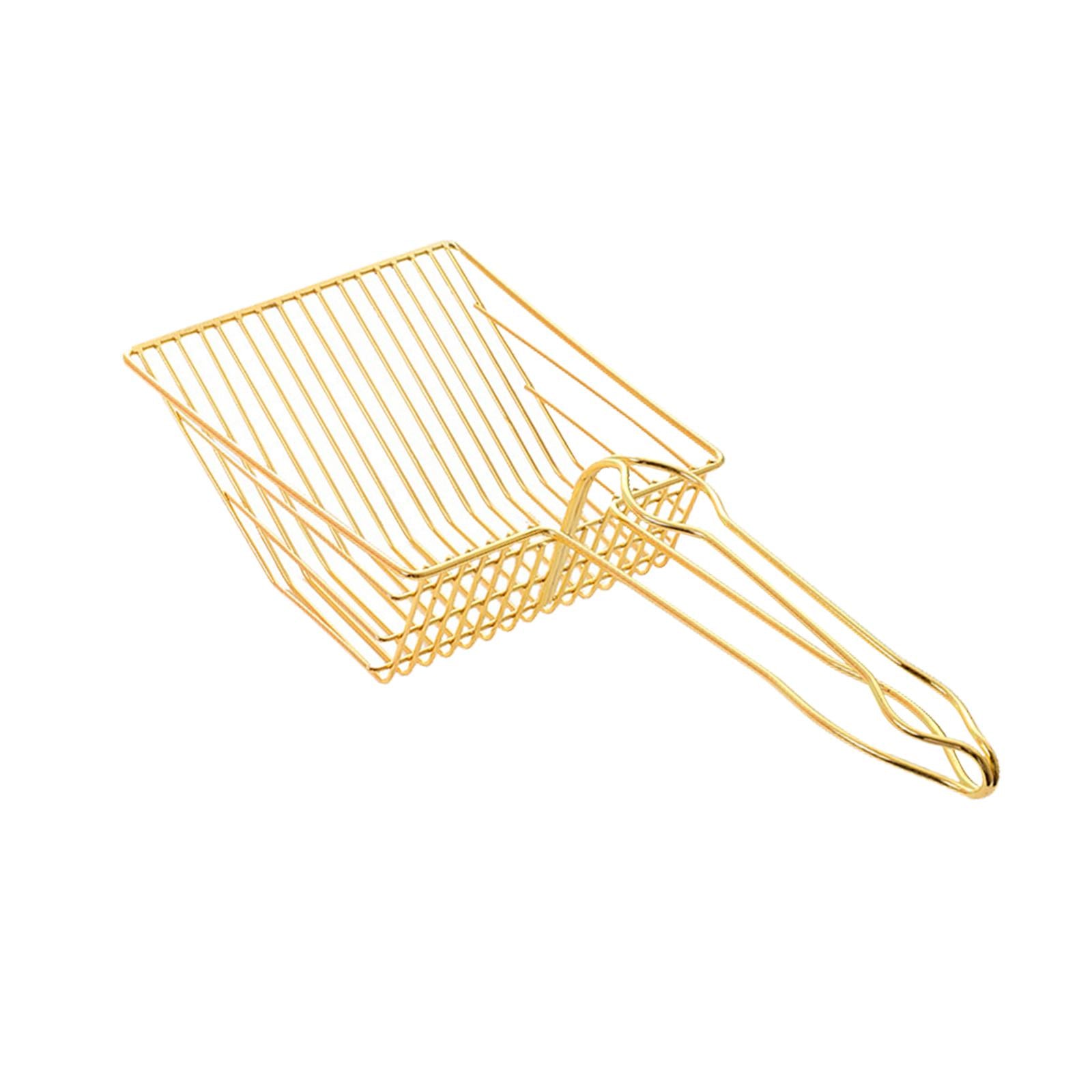 Cat Litter Sifter Shovel Golden with Long Cleaner Tool Cleaning