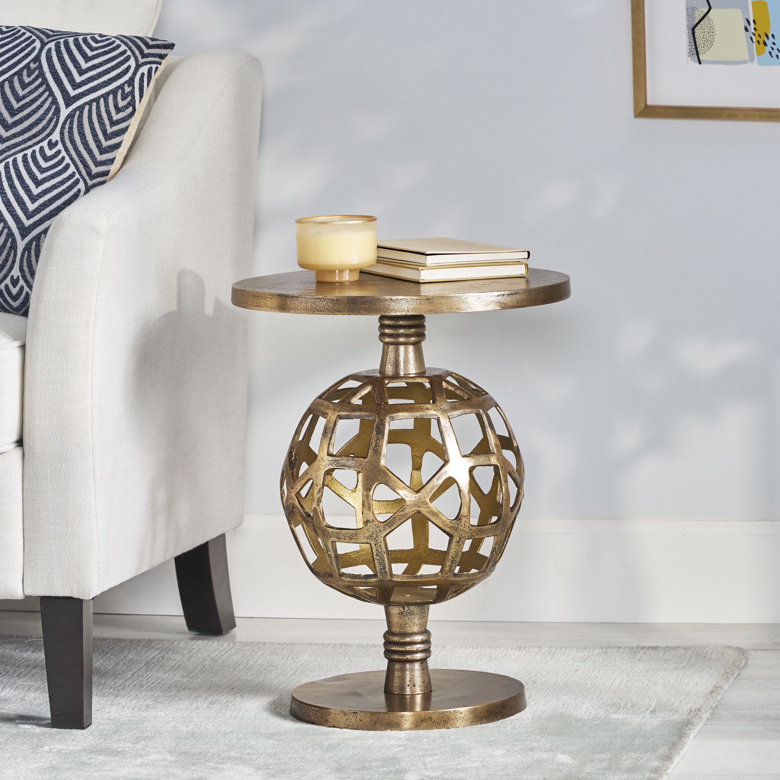 Midway Handcrafted Aluminum Side Table