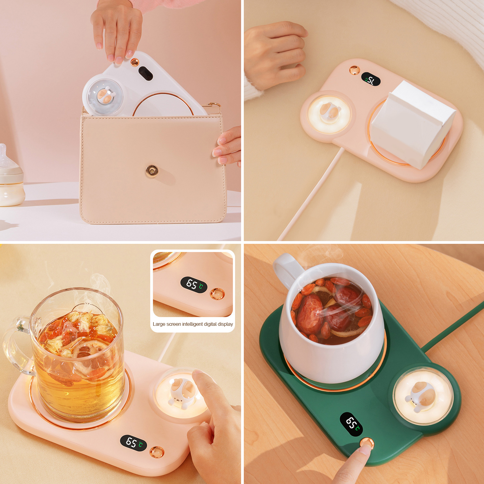 Coffee Cup Heating Pad Warm Coaster Usb With Night Light Home Constant Temperature Thermal Coaster