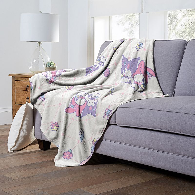 My Melody Pastel Pattern Silk Touch Throw Blanket