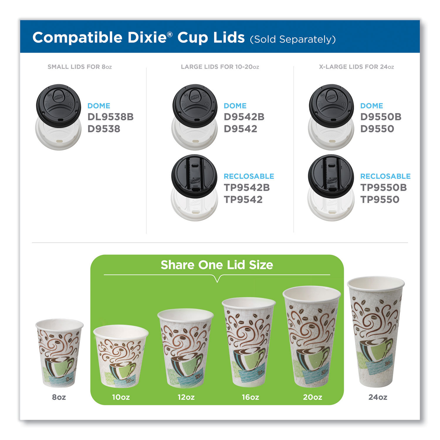 DXE5310DX 10 Oz. Paper Coffee Cups by Dixie