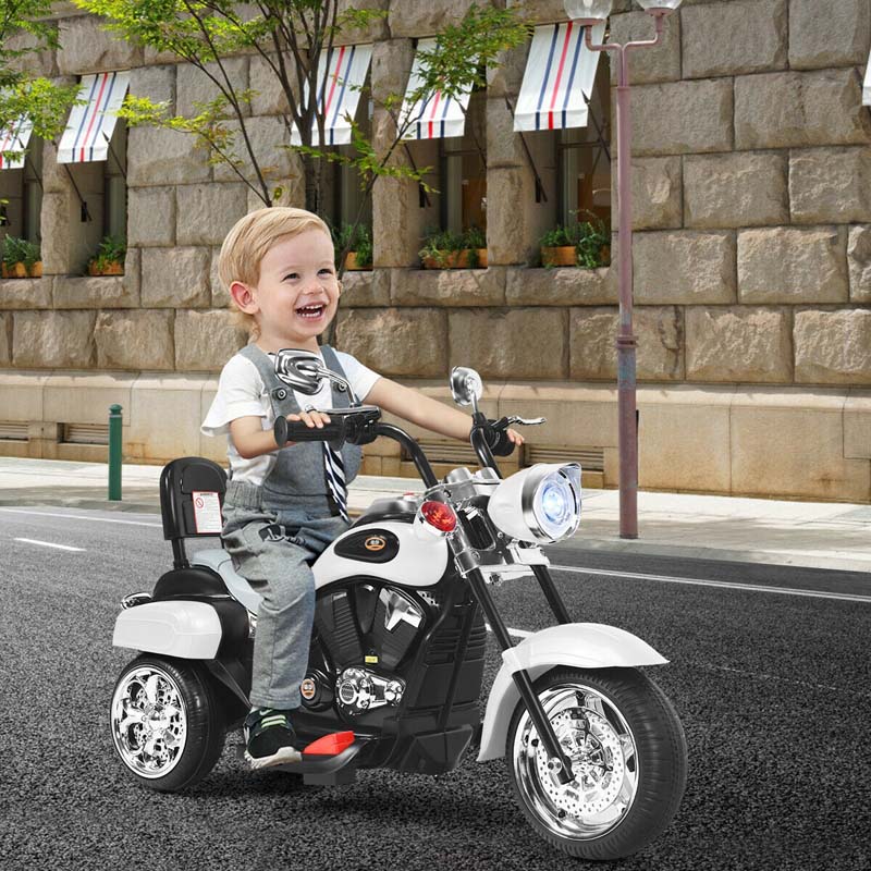 3 Wheel Kids Ride on Chopper-Style Motorcycle, 6V Battery Powered Kids Motorbike Trike Toy with Horn & Headlight