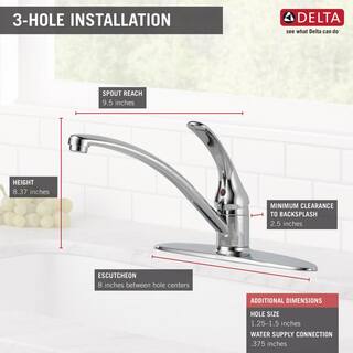 Delta Foundations Single-Handle Standard Kitchen Faucet in Chrome B1310LF