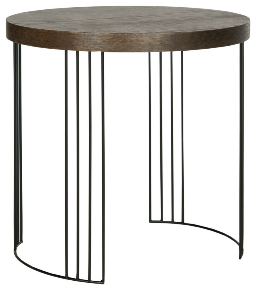 Rome Mid Century Scandinavian Lacquer Side Table Dark Brown/Black   Industrial   Side Tables And End Tables   by AED Luxury Home Decor  Houzz