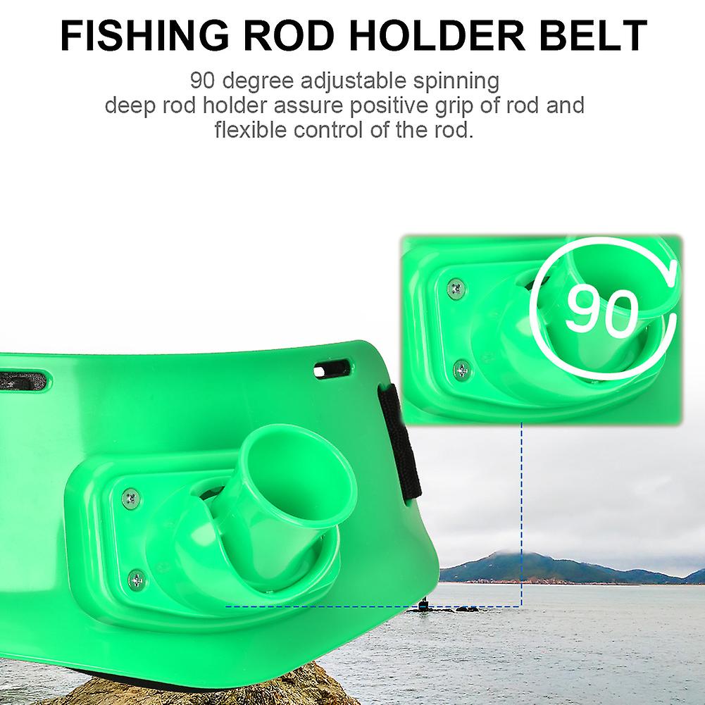 Boat Rock Fishing Rod Pole Holder Adjustable Waist Fighting Belt Tackle Accessories (green)