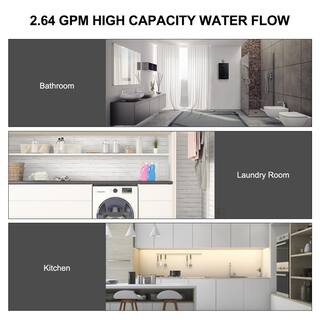 CAMPLUX ENJOY OUTDOOR LIFE Camplux 10L 2.64 GPM Residential High Capacity Color Screen Liquid Propane Gas Tankless Water Heater Black CM264B-N1