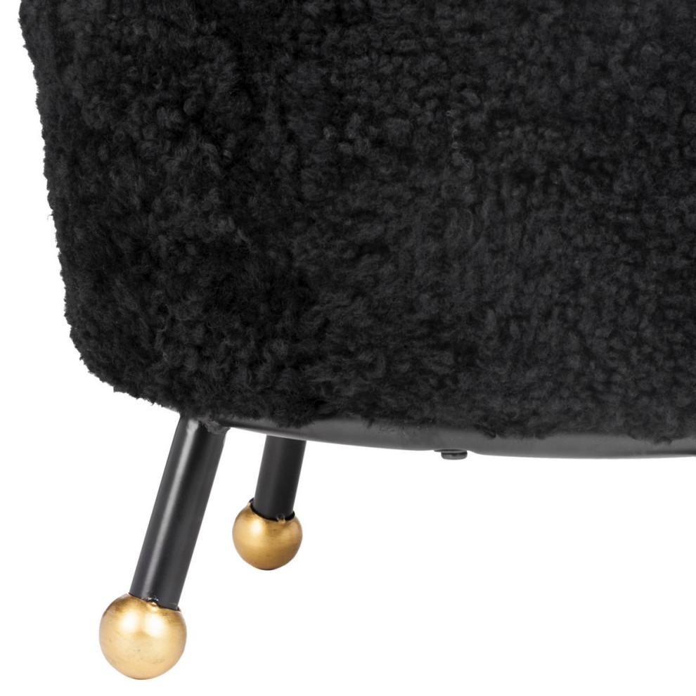 Raina Retro Ottoman  Black   Midcentury   Footstools And Ottomans   by Rustic Home Furniture Deco  Houzz