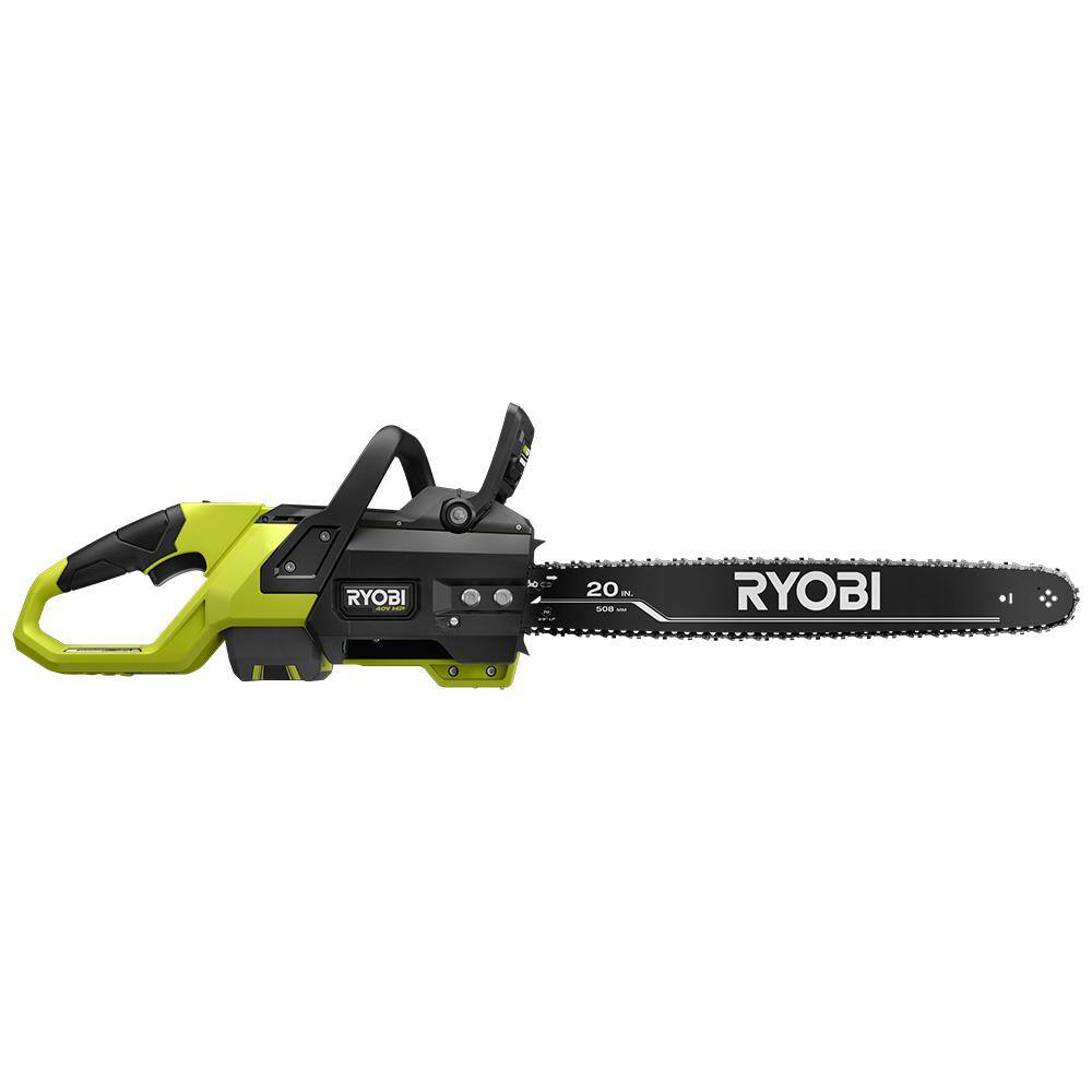 RYOBI 40V HP Brushless 20 in. Battery Chainsaw with 8.0 Ah Battery and Rapid Charger RY405110