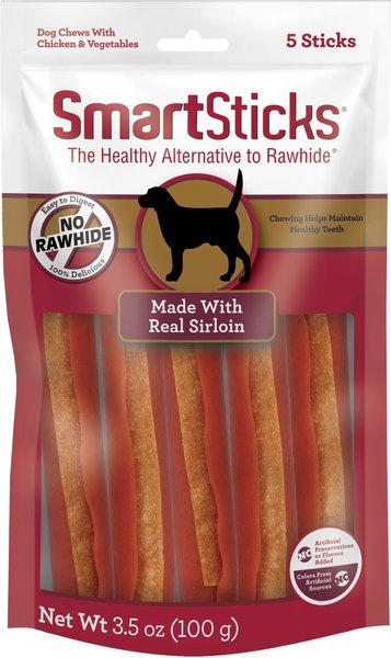 SmartBones Sirloin Smartsticks Sirloin Dog Treats， 5 count