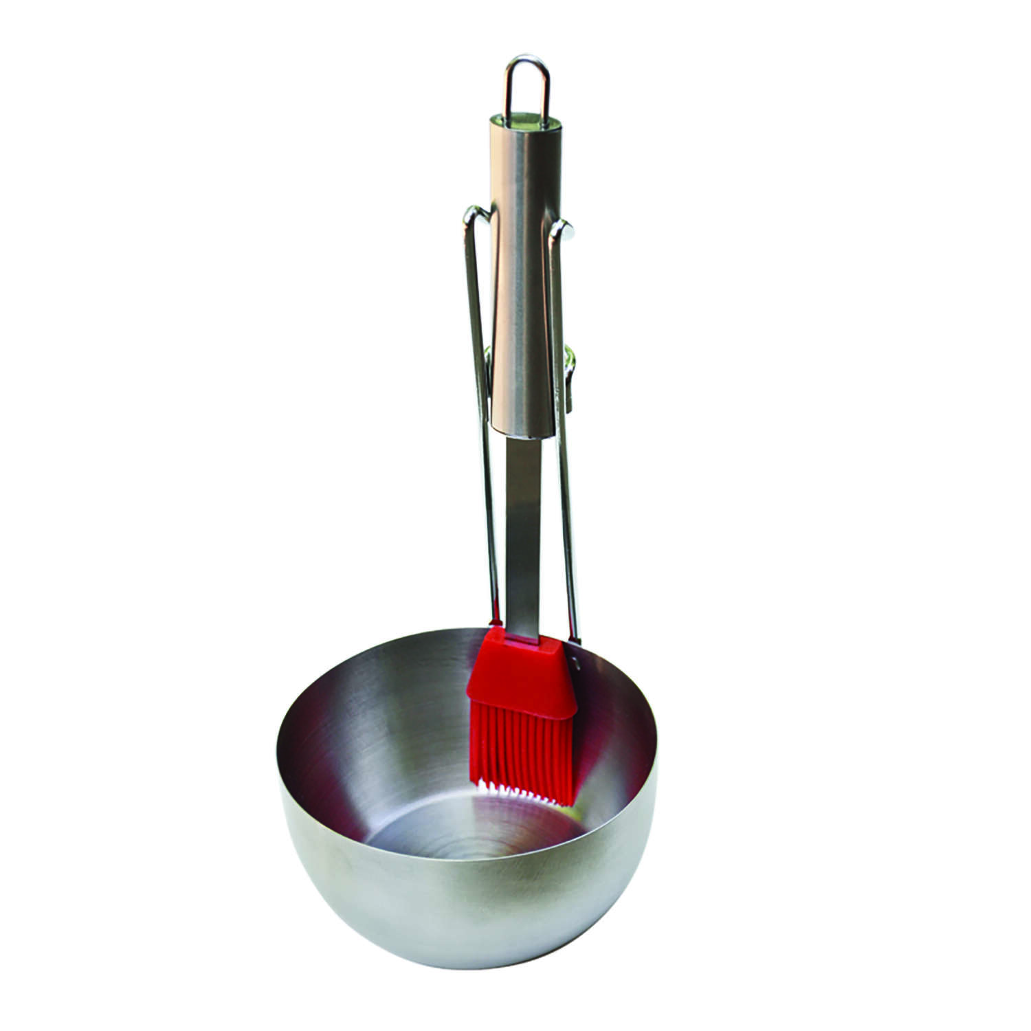 TableCraft BBQ Red/Silver Stainless Steel Brush/Sauce Pan