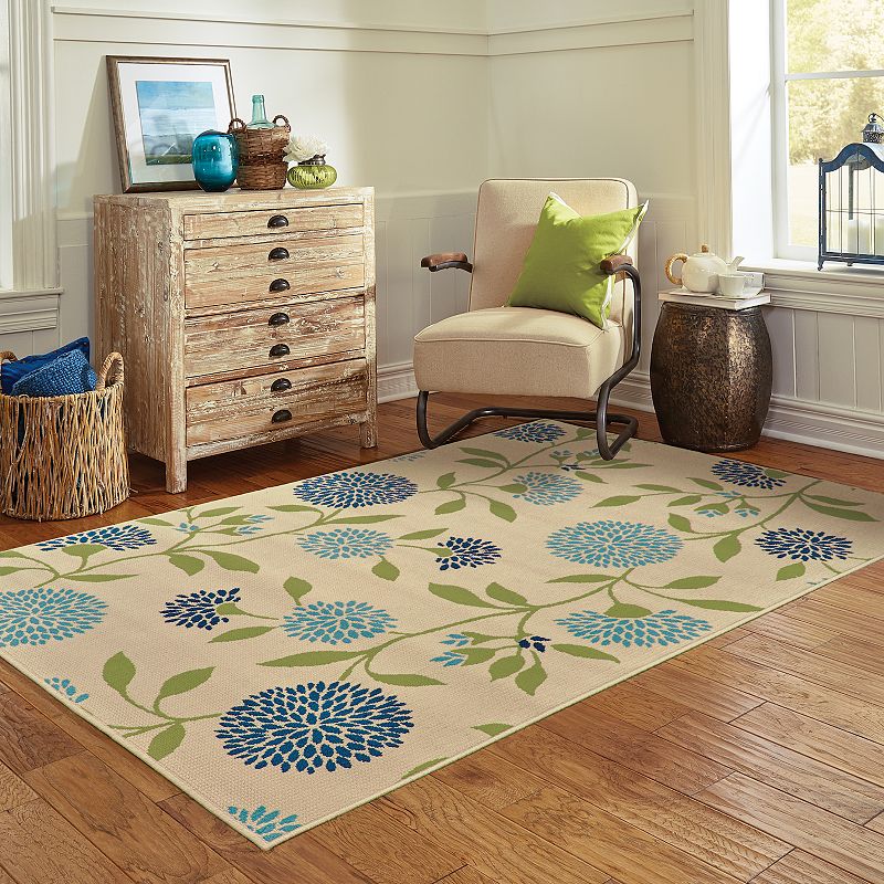 StyleHaven Cayman Floral Leaf Indoor Outdoor Rug