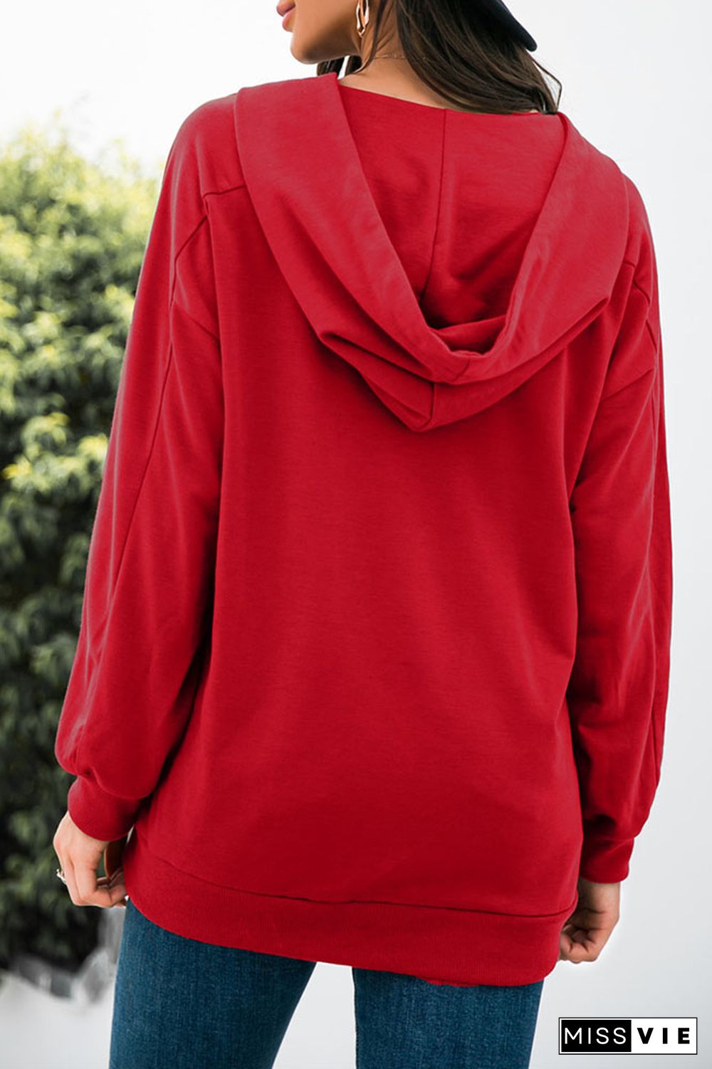 Drop Shoulder Criss-cross Hoodie Wholesale