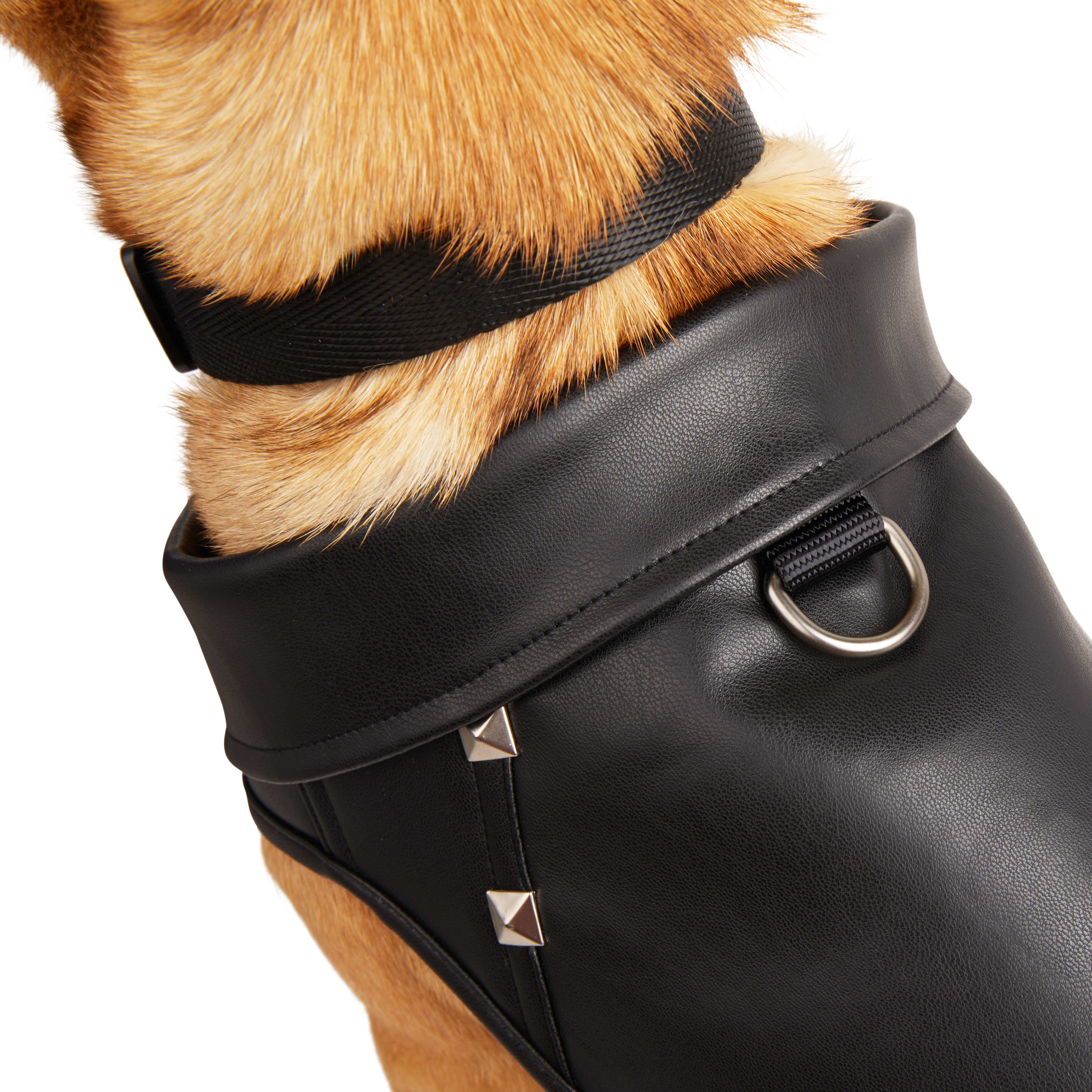 YOULY Black Biker Dog Harness， XX-Small