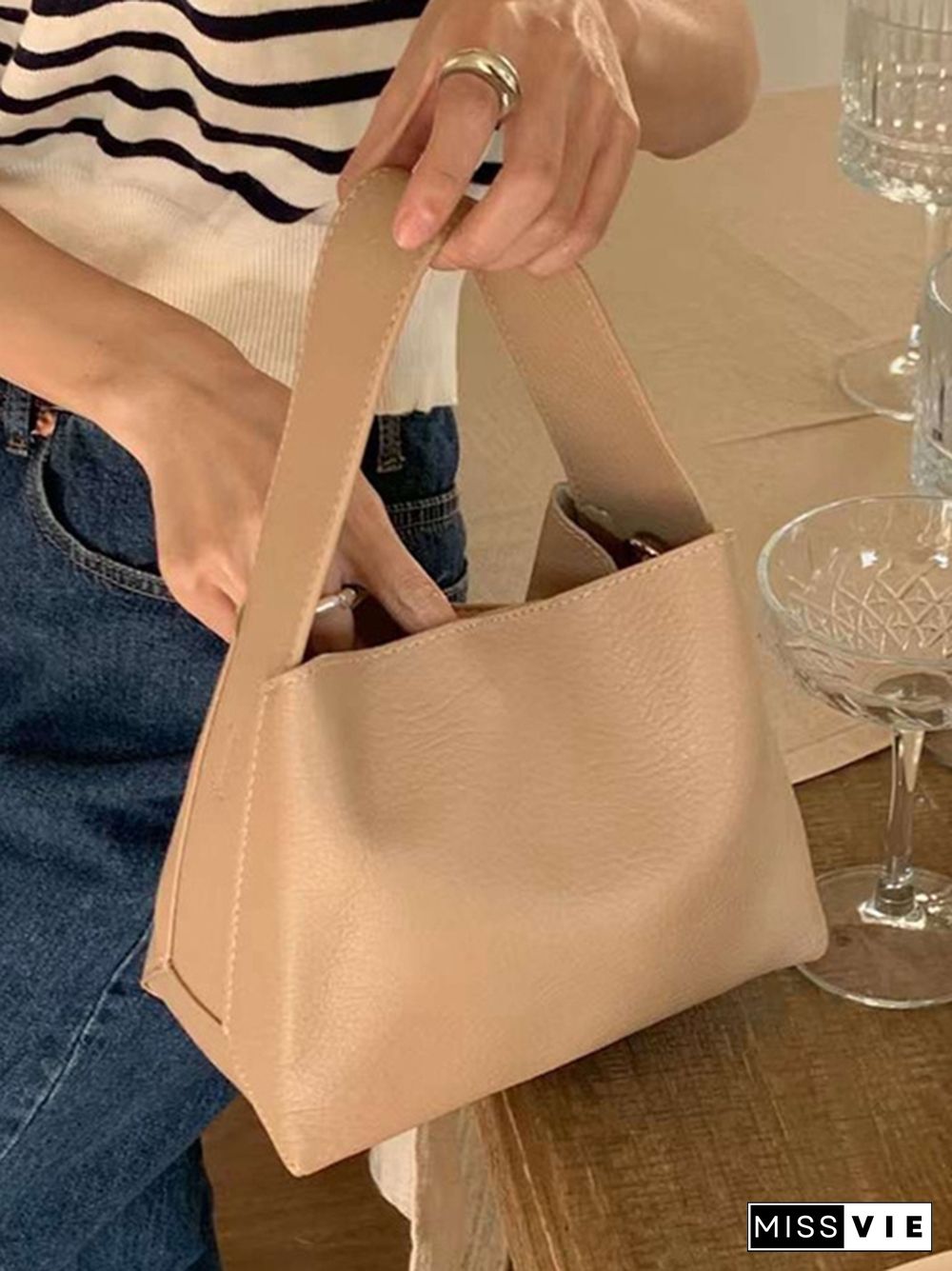 Solid Color Split-Joint Bags Handbags