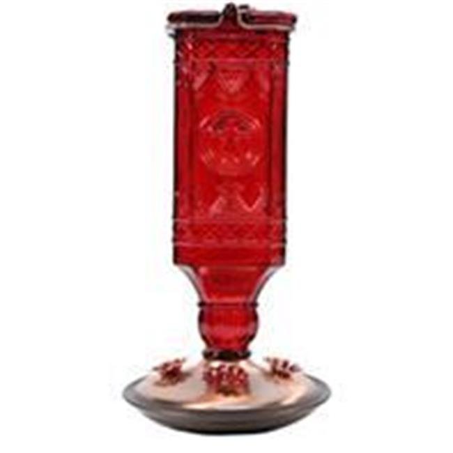 Woodstream Hummingbird W-Red Square Antique Hummingbird Feeder- Red 24 Ounce 8116-2