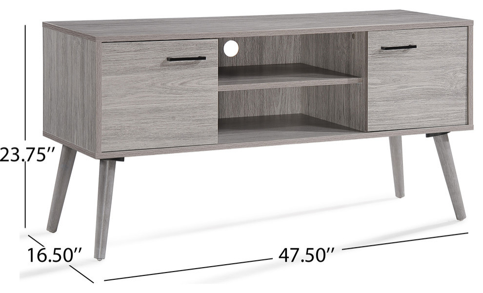 Aimee Mid Century 3 Piece Entertainment Center Set   Midcentury   Entertainment Centers And Tv Stands   by GDFStudio  Houzz