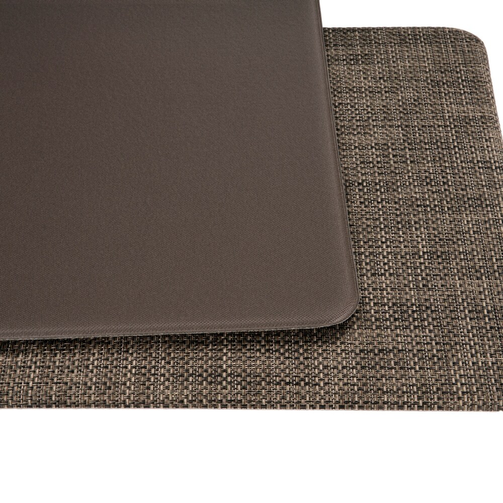 World Rug Gallery Textured Beige Anti fatigue Mat