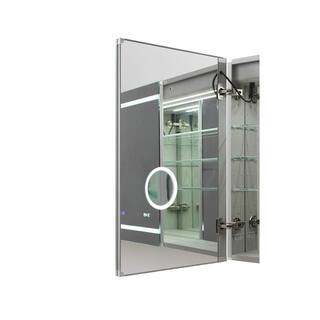 Aquadom Signature Royale 60 in. W x 36 in. H Clear RecessedSurface Mount Medicine Cabinet with Mirror Tri-View Doors Defogger SR-6036