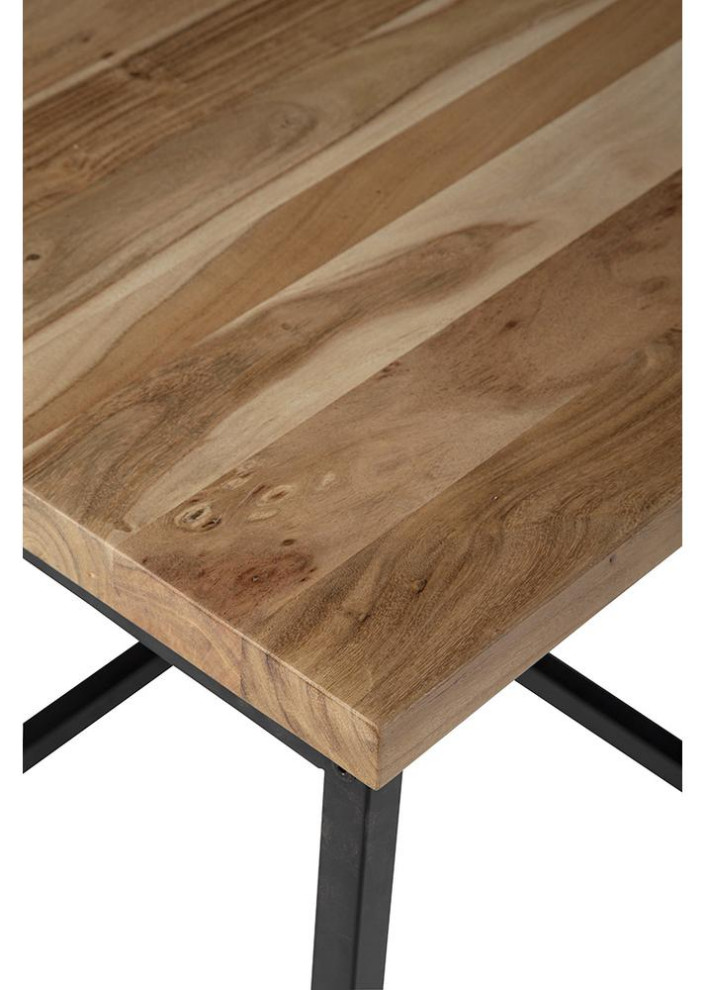 Ames Solid Wood Modern End Table in Natural and Black   Industrial   Side Tables And End Tables   by Kolibri Decor  Houzz