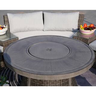 DIRECT WICKER Flame Wicker Outdoor Dining Table Patio Firepit Table DW-G3R521E-GR