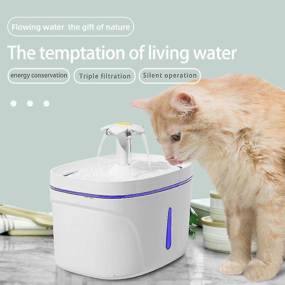 Pet Fountain Cat Fountain 84oz/2.5l Led Automatic Dog Fountain Dispenser Ultra Silent Pet Fountain