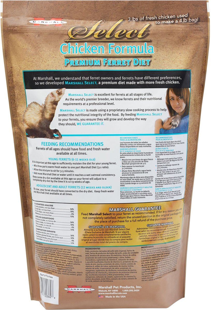 Marshall Select Chicken Formula Ferret Food