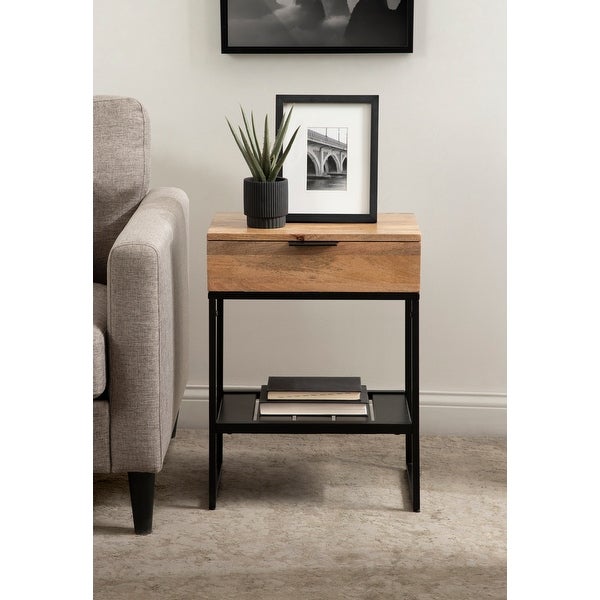 Kate and Laurel Malone Wood and Metal Side Table