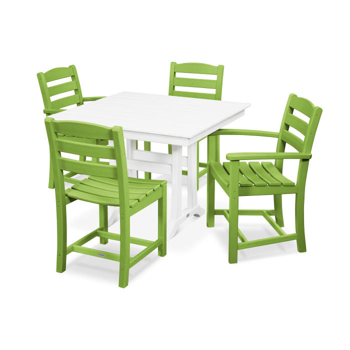 Polywood La Casa Café 5-Piece Farmhouse Dining Set with Trestle Legs PWS436-1