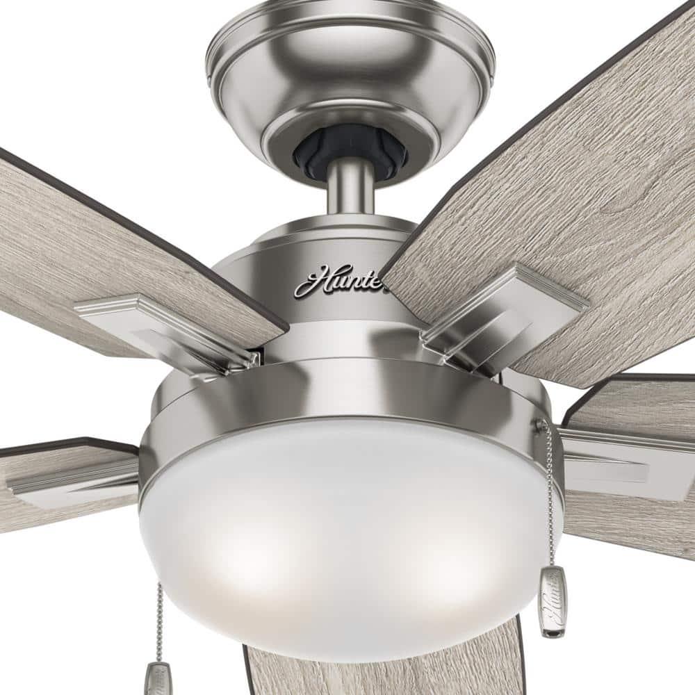 Hunter Antero 54 in LED Indoor Brushed Nickel Ceiling Fan with Light