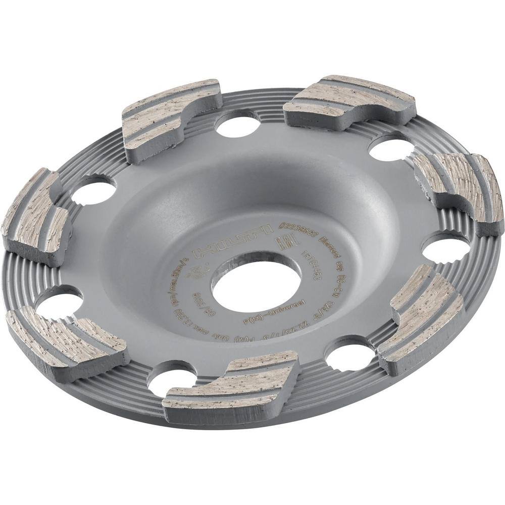 Hilti 5 in. x 78 in. Arbor P Diamond Cup Wheel for Angle Grinder DGH 130 Only (2-Pack) 2238591