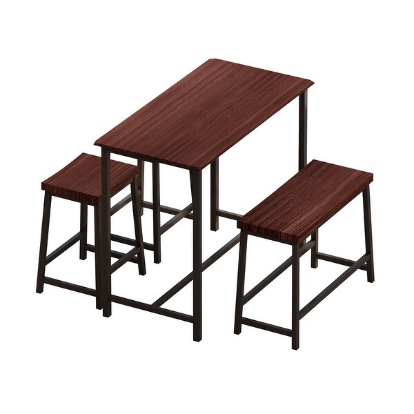 4-Piece Dining Table Set Industrial Wooden